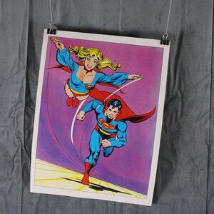 Vintage DC Poster - Super Boy and Super Girl 1978 DC Poster Book - Paper Poster